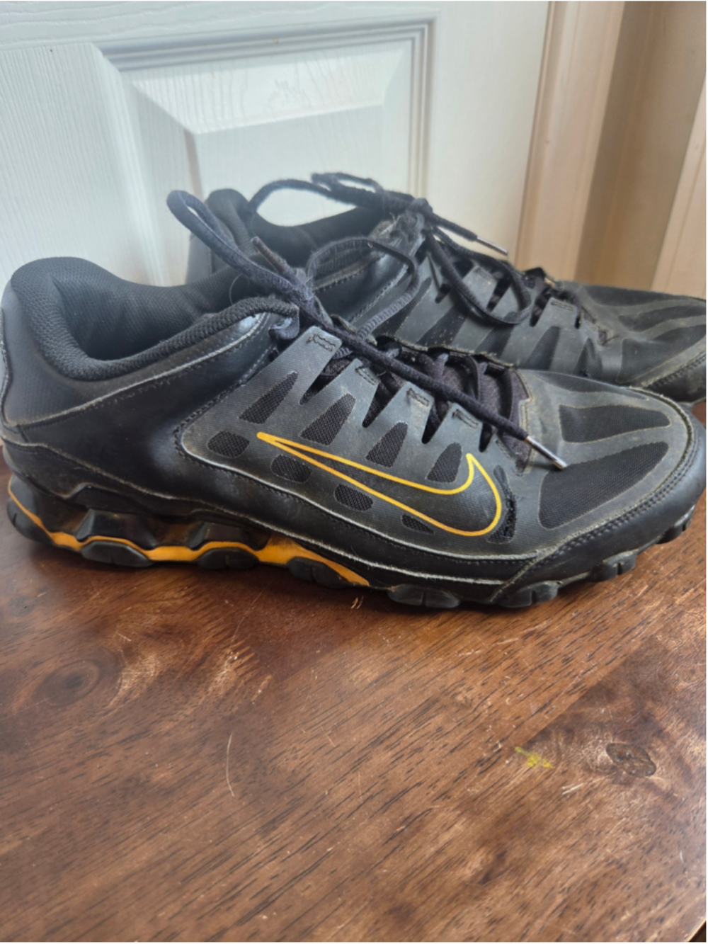 Men's Nike Athletic Training Shoes Black and Yellow